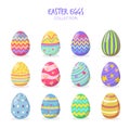 Variety of easter eggs set