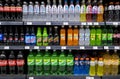 Variety of energy drinks, soda, soft drinks