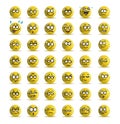 Variety expression of yellow smile icon avatar