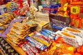 Variety of famous candy bars Royalty Free Stock Photo