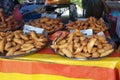 Variety of famous traditional Malaysian sweet and dessert sell-by hawkers in the street Ramadhan Bazaar.