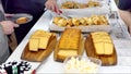 Variety of finger food, savouries and sandwiches