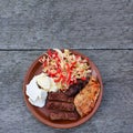 Variety of food on the plate Royalty Free Stock Photo