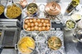 Variety of food in the restaurant`s kitchen Royalty Free Stock Photo