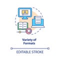 Variety of formats concept icon