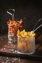 Variety of french fries Royalty Free Stock Photo