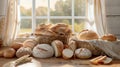 A Variety of Fresh Baked Breads.AI generated image Royalty Free Stock Photo