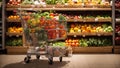 variety fresh vegetables and fruits supermarket shelves sale shop