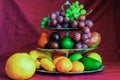 Variety of fruit on tray Royalty Free Stock Photo