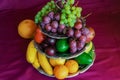 Variety of fruit on tray Royalty Free Stock Photo