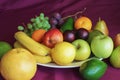 Variety of fruit on tray Royalty Free Stock Photo