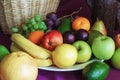 Variety of fruit on tray Royalty Free Stock Photo