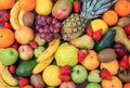 Variety of fruits background