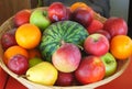 Variety of fruits in a basket Royalty Free Stock Photo