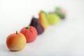 Variety of fruits on colorful marzipan
