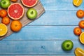 Variety of fruitsÃÂ  - grapefruit, tangerines, apples and oranges Royalty Free Stock Photo