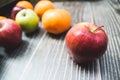 Variety fruits with red apples Green apples and oranges Royalty Free Stock Photo