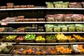 Variety of fruits on store shelves