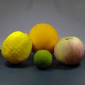 variety of fruits such as lemon, orange, apple and lime as vitamins supply healthy food to boost immune system Royalty Free Stock Photo