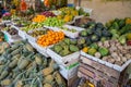 Variety of fruits and vegetables on the market in Sri Lanka. Royalty Free Stock Photo