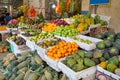 Variety of fruits and vegetables on the market in Sri Lanka. Royalty Free Stock Photo