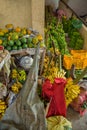 Variety of fruits and vegetables on the market in Sri Lanka.