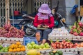 Variety of fruits on the Vietnamese market. Asian cuisine concept