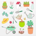 Variety of gardening icon set