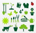 Variety of gardening icon set