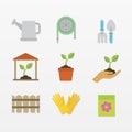 Variety of gardening icon set