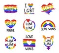 Variety of gay pride stickers