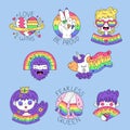 Variety of gay pride stickers