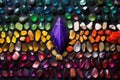 a variety of gemstones arranged in a rainbow pattern Royalty Free Stock Photo