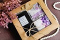 A variety of gift boxes and boxes with bows for gifts, surprises Royalty Free Stock Photo