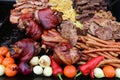 Variety of grilled meat fresh roast