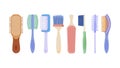 Variety of hair brushes for different hair types, vector design Generative AI Royalty Free Stock Photo
