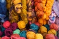 Variety of hand spun yarns close-up Royalty Free Stock Photo
