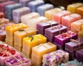 variety of handmade soaps.