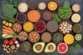 A variety of healthy foods Illustrating a health diet Royalty Free Stock Photo