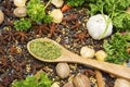 Variety herbs and spices with dried parsley