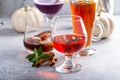 Variety of holiday cocktails made for Thanksgiving party