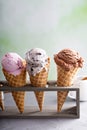 Variety of ice cream cones Royalty Free Stock Photo