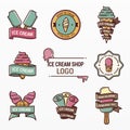 Variety of ice cream logo set