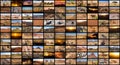 A variety of images of Namibia as a big image wall, documentary