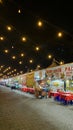 Festive Food Stalls at the Night Street Food Market in Bintaro, Indonesia