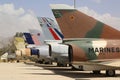 A variety of Israeli Air Force and foreign aircraft on display at The Israeli Air Force Museum