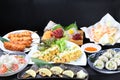 Variety Of Japanese Food Dishes Royalty Free Stock Photo