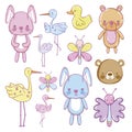 Variety of Kawaii Animals stickers