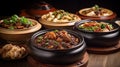 Variety of Korean beef stew, flavorful and diverse.AI Generated Royalty Free Stock Photo