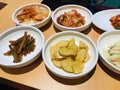 Variety of Korean side dishes.